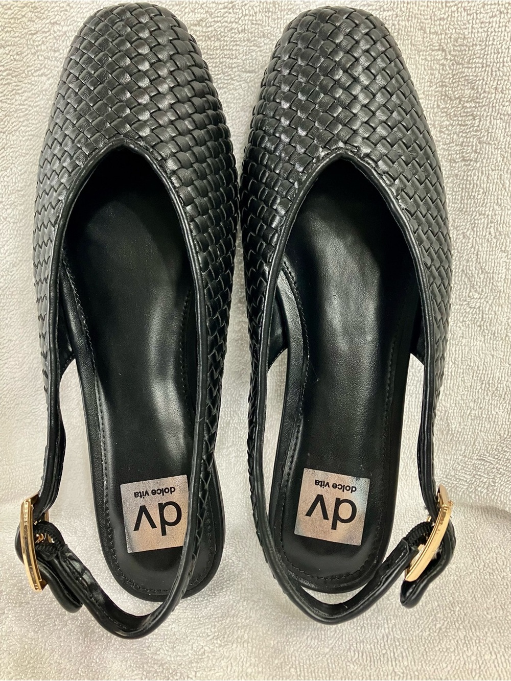 DV by Dolce Vita Black Woven Slingback Mules